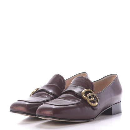 Gucci Malaga Kid Womens GG Marmont Loafers 36 Vintage Bordeaux 3 of 12
