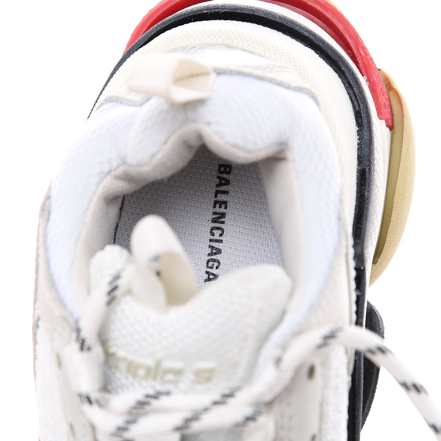 Fabric Mesh Womens Triple S Sneakers 38 Grey Red White