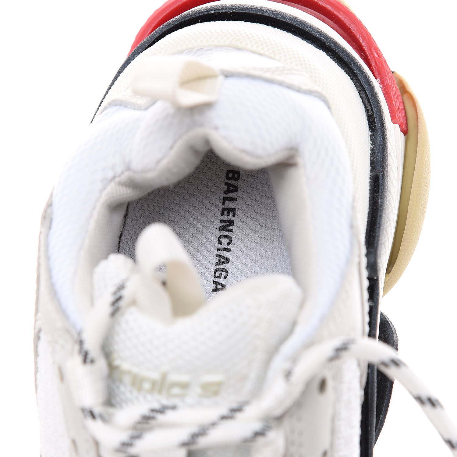 Balenciaga Fabric Mesh Womens Triple S Sneakers 38 Grey Red White 9 of 10