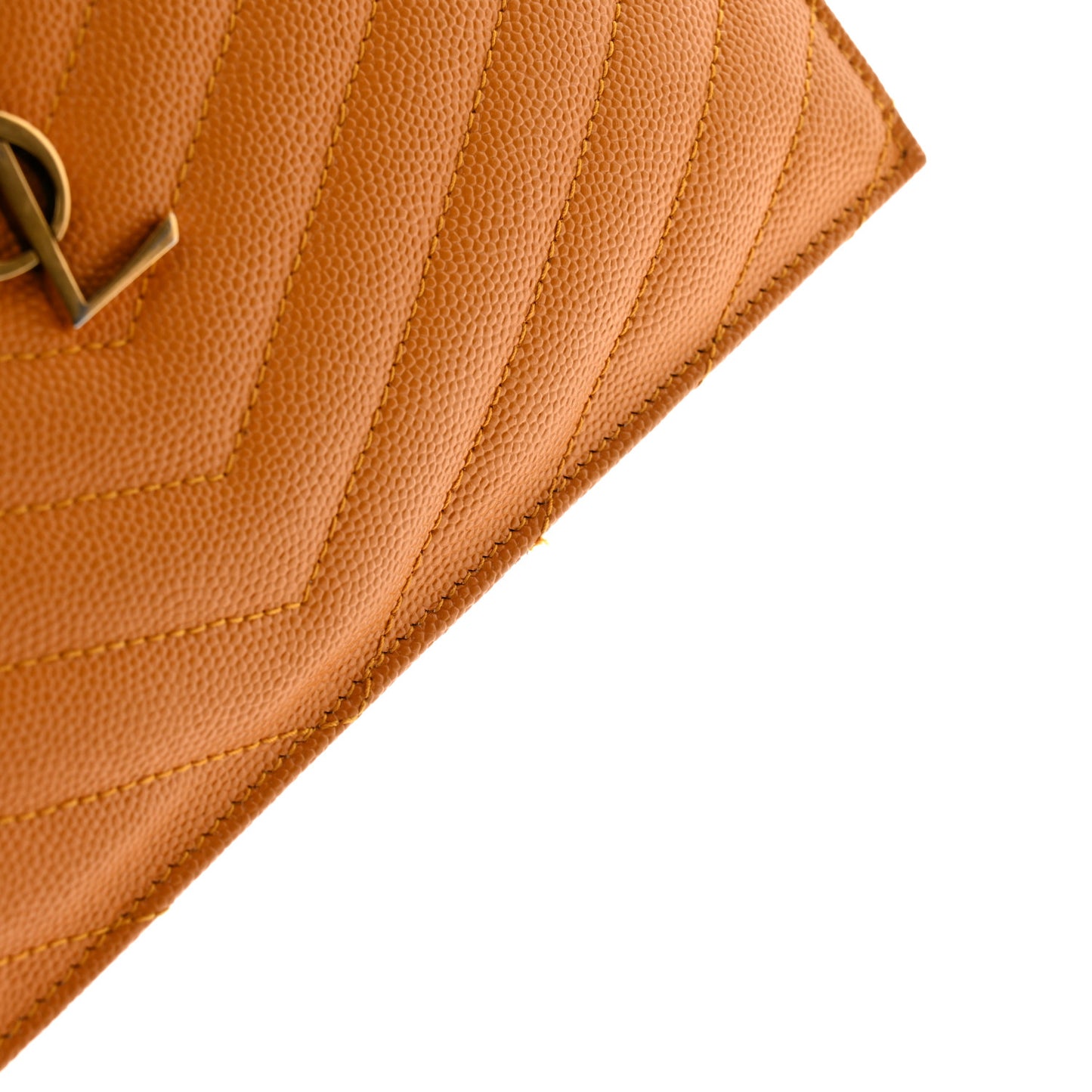 Grain De Poudre Chevron Monogram Large Bill Pouch Senape Yellow