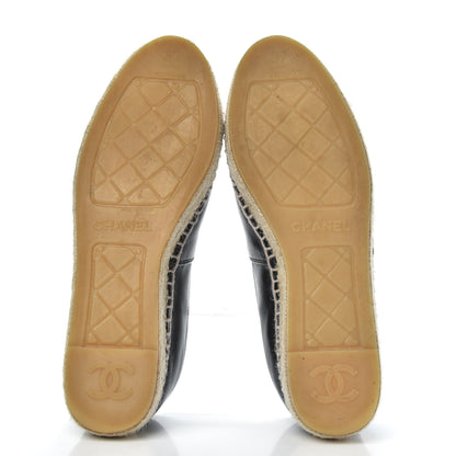 Chanel Lambskin CC Espadrilles 37 Black 5 of 9