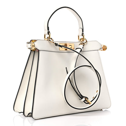 Fendi X VERSACE Vitello Seta Nappa Fendace FF Baroque Medium Peekaboo I SEE U Satchel White Ice 4 of 10
