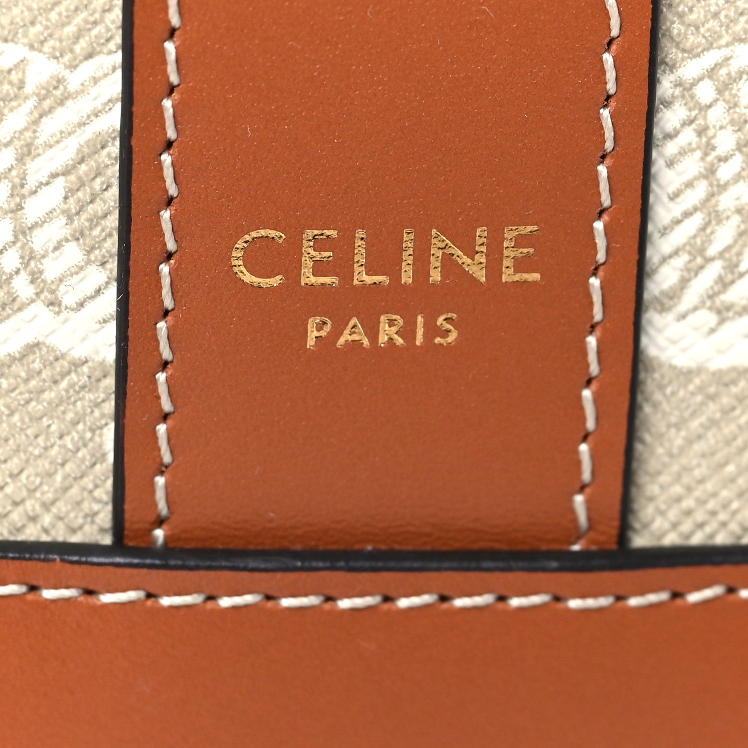 Celine Triomphe Canvas Calfskin Small Bucket Bag Grege 6 of 10