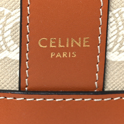 Celine Triomphe Canvas Calfskin Small Bucket Bag Grege 6 of 10