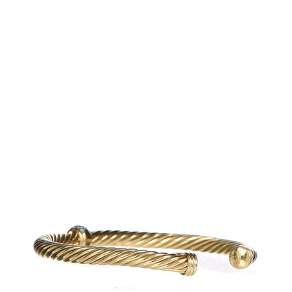 David Yurman 18K Yellow Gold Diamond 5mm Cable Classics Bracelet 3 of 7