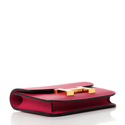 Hermes Evercolor Verso Constance Slim Wallet Rose Mexico Chocolate 5 of 7