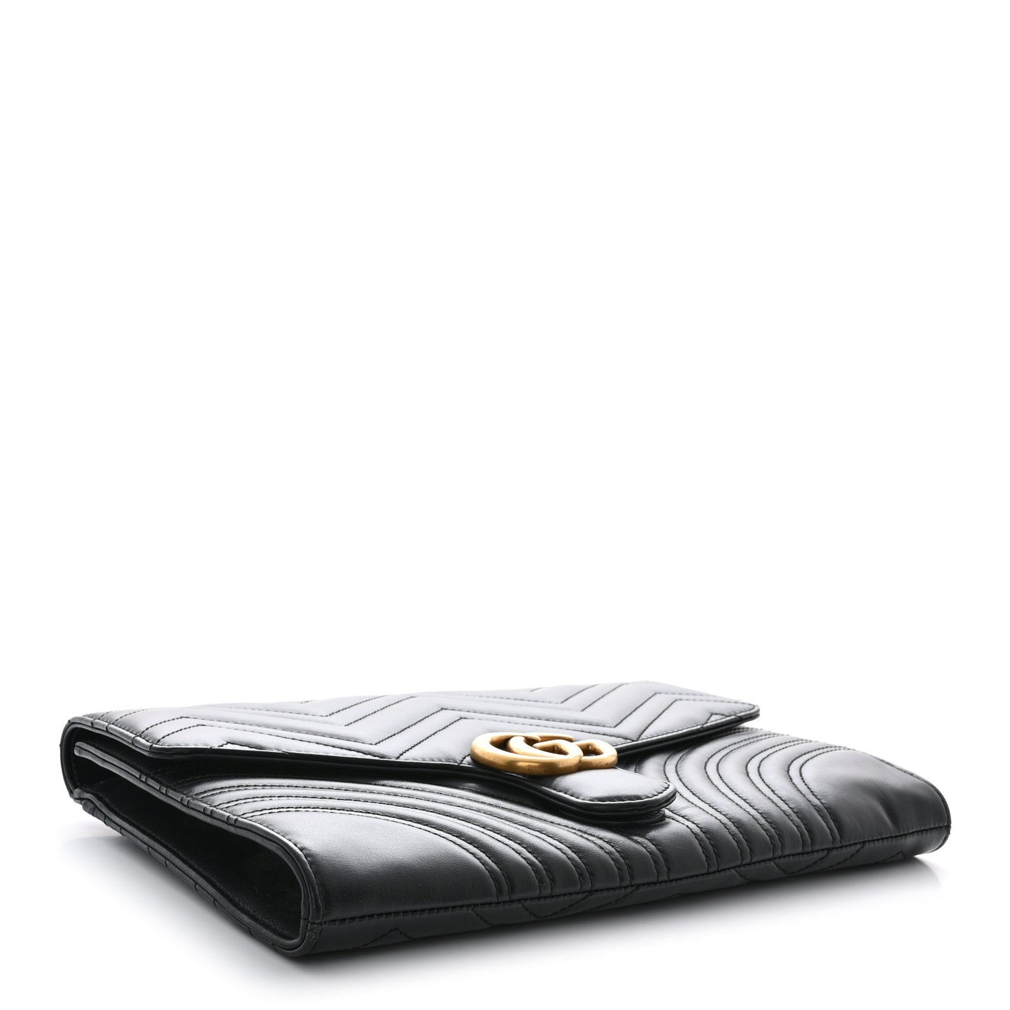 Calfskin Matelasse GG Marmont Clutch Black