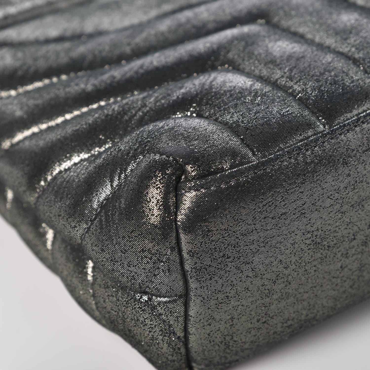 Saint Laurent Metallic Calfskin Y Calfskin Monogram Small Loulou Chain Satchel Dark Grey 14 of 19