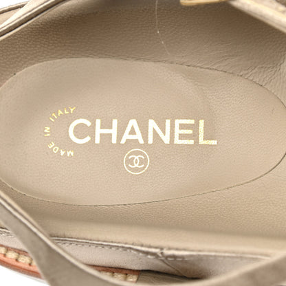 Chanel Satin Lambskin Chain Flat Sandals 40 Light Gold 7 of 9