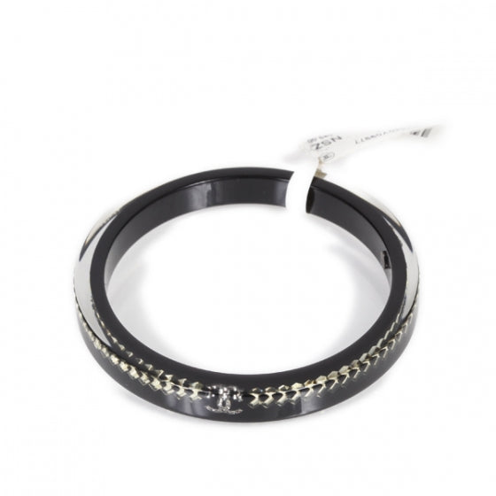 Resin Crystal Baguette Bracelet Black 11P