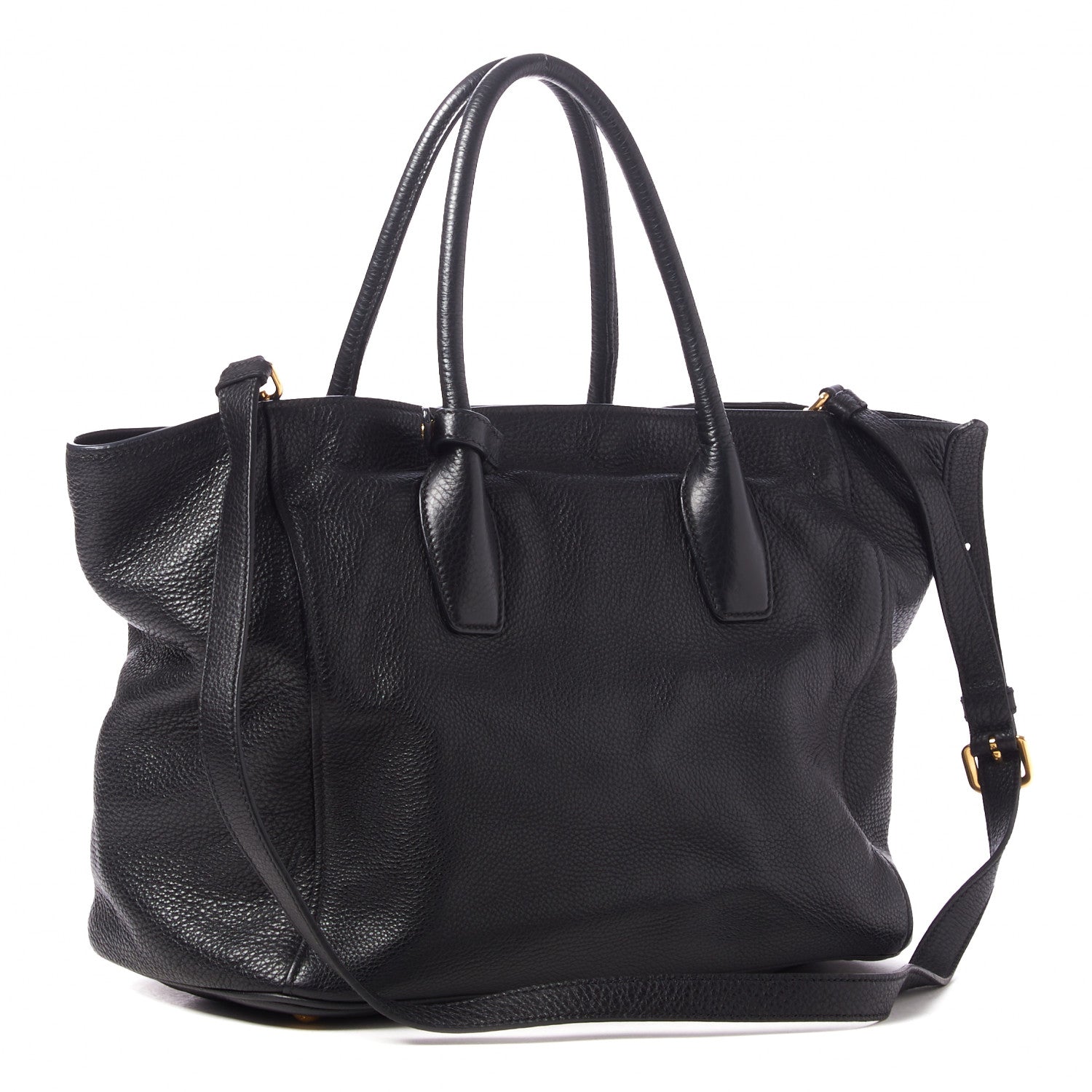 Prada Vitello Daino Tote Black 2 of 8