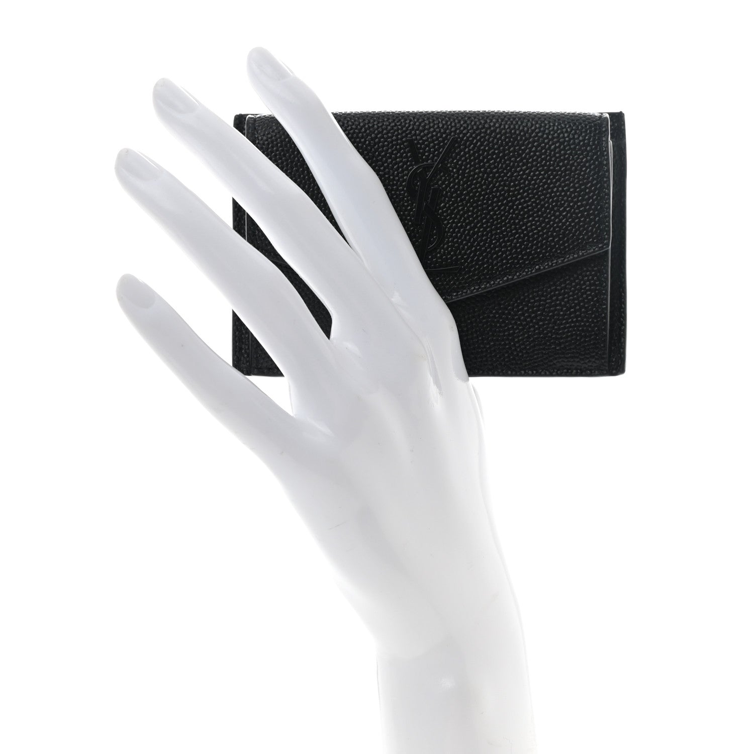 Saint Laurent Grain de Poudre Uptown Card Holder Black 2 of 11