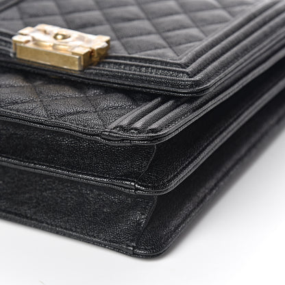 Chanel Caviar Quilted North South Boy Flap Black 6 of 10