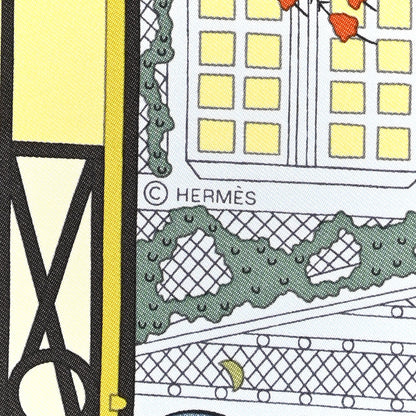 Hermes Silk Objets De Curiosite Scarf 90 Bleu Gris Jaune Soufre Rose 3 of 5
