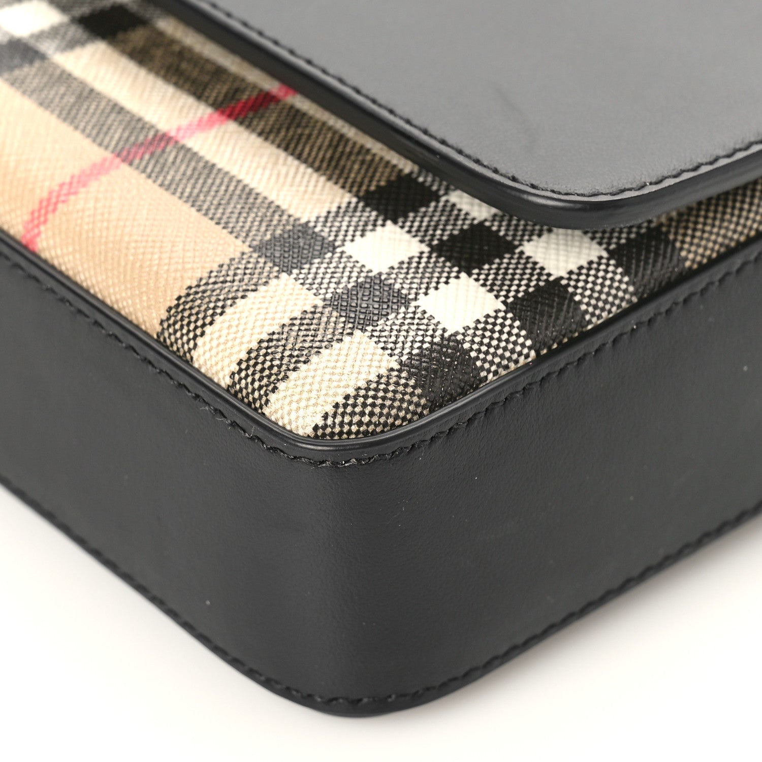 Burberry Calfskin Vintage Check New Hampshire Bag Black 8 of 8