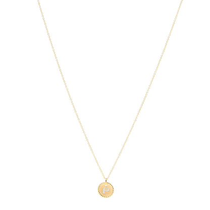 David Yurman 18K Yellow Gold Diamond Initial P Charm Necklace 1 of 5