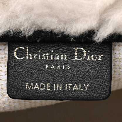 Christian Dior Shearling Cannage Small Book Tote Ecru Blue 5 of 14