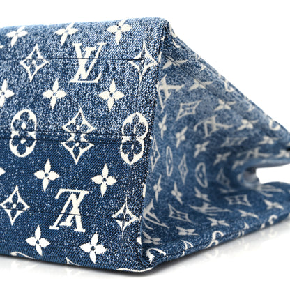 Louis Vuitton Monogram Jacquard Denim Onthego MM Bleu 8 of 8