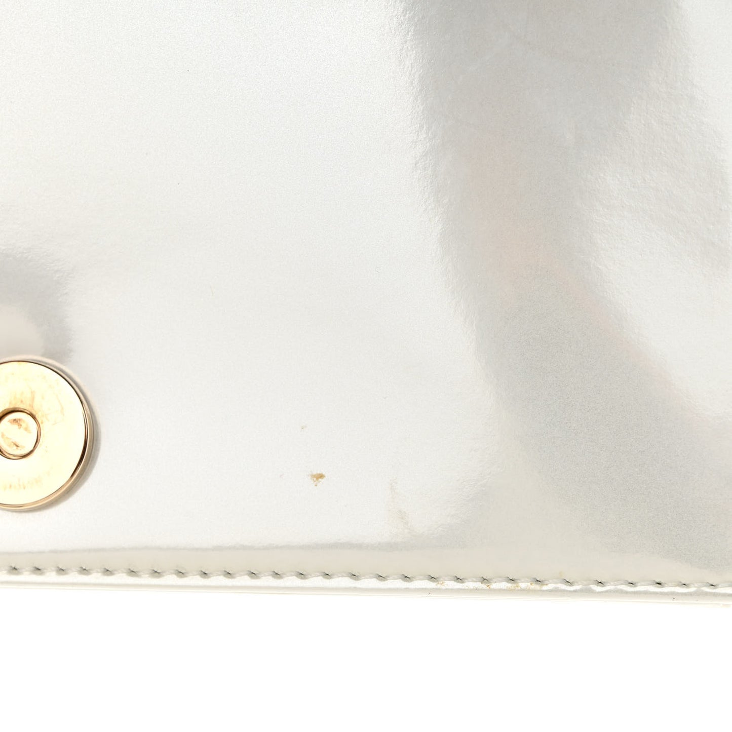 Patent Micro-Cannage Diorama Wallet on Chain Pouch White