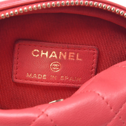 Chanel Lambskin Quilted Zip Around Classic Coin Purse Coral 6 of 8
