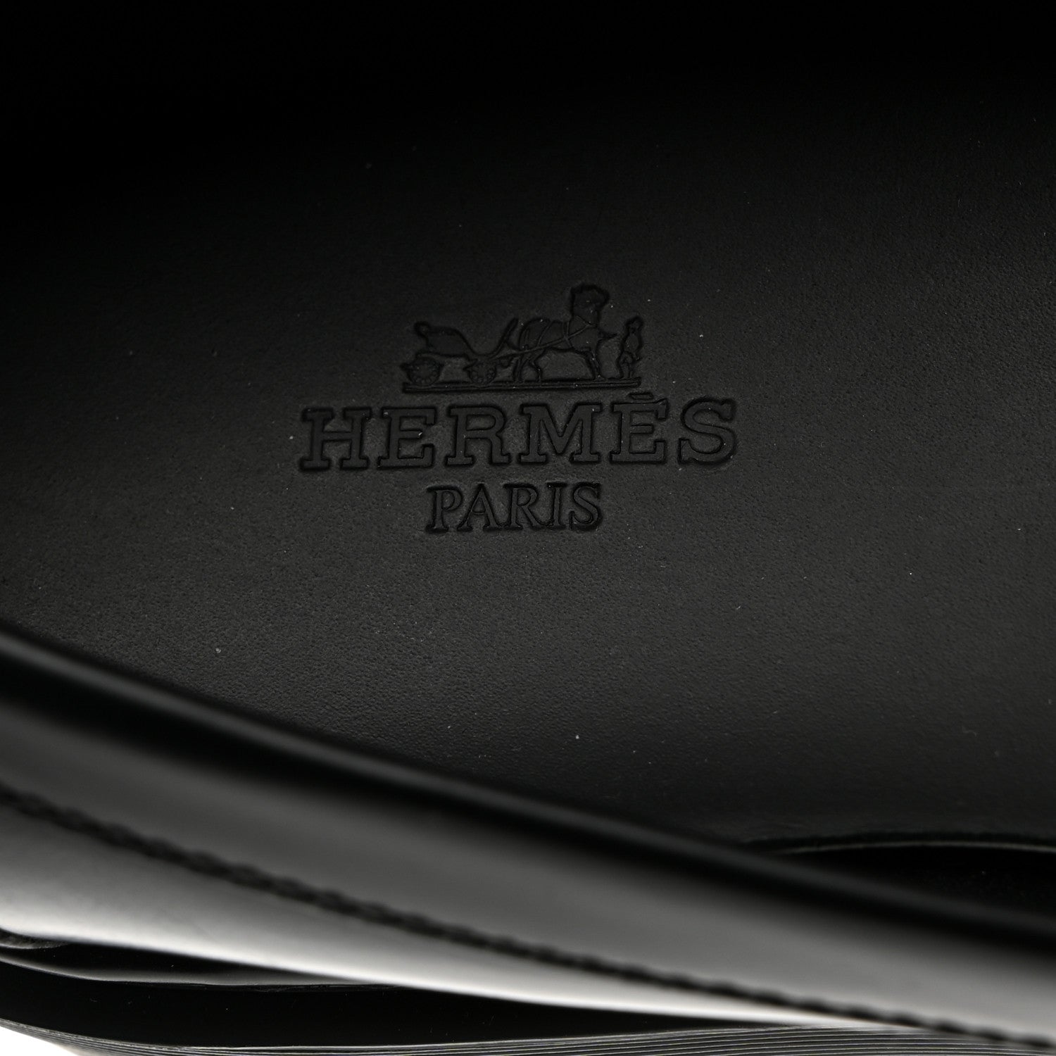 Hermes Glazed Calfskin Womens Hitch Loafers 37 Black 7 of 9