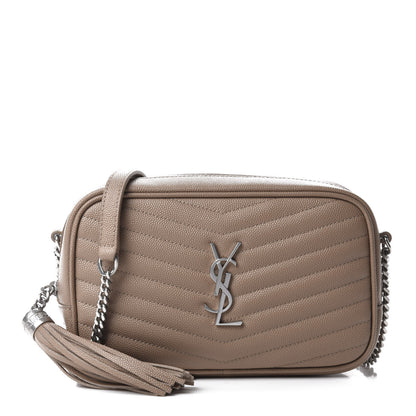 Saint Laurent Grain De Poudre Matelasse Monogram Mini Lou Camera Bag Gold Sand 1 of 10