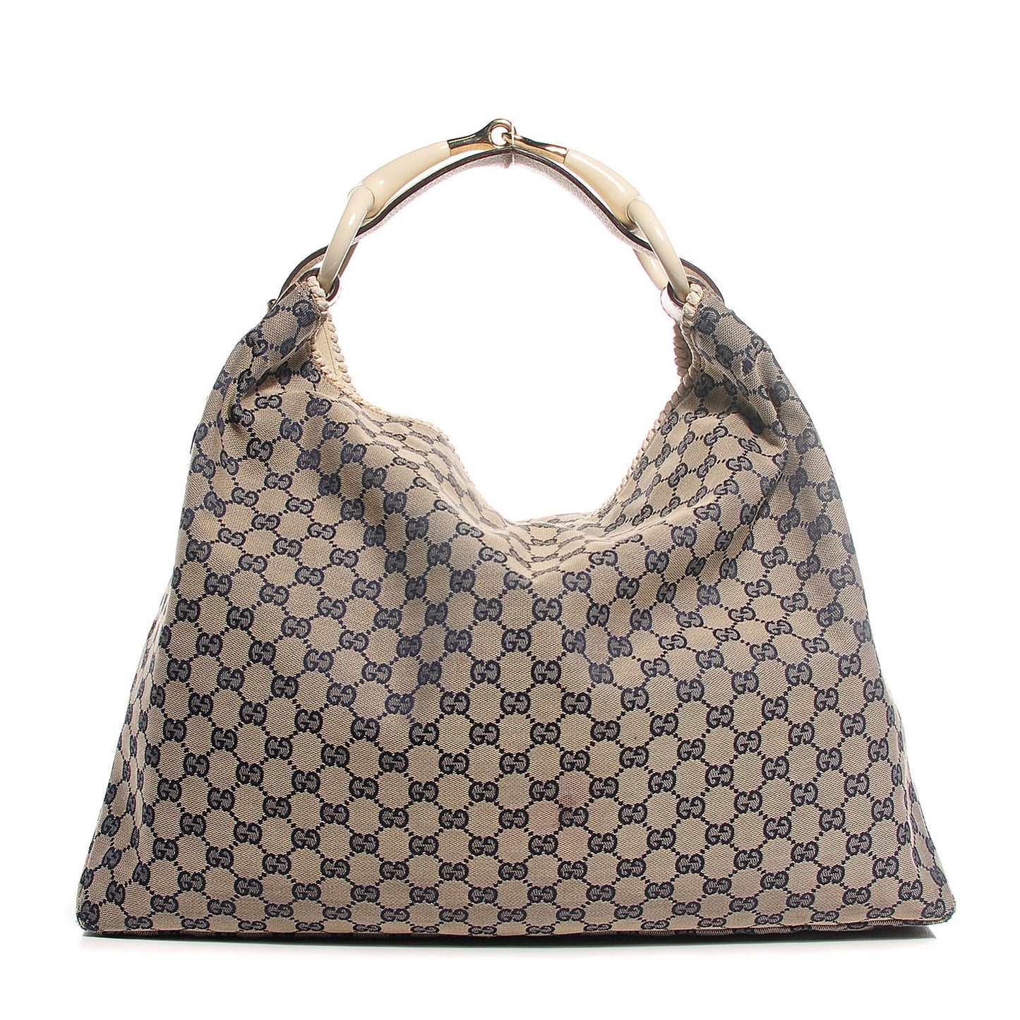 Monogram Large Horsebit Chain Hobo Navy