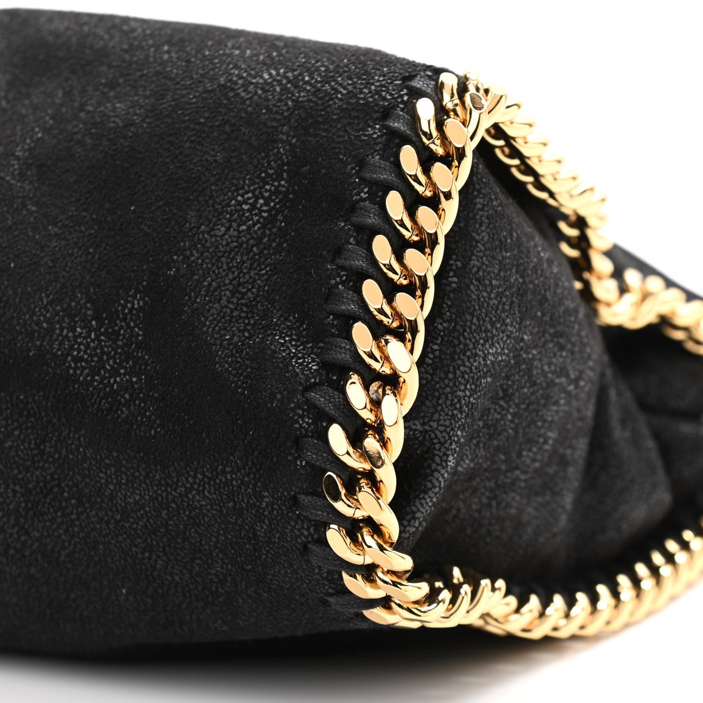 Shaggy Deer Mini Falabella Fold Over Tote Black