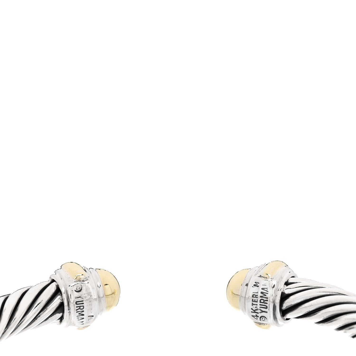 David Yurman Sterling Silver 14K Yellow Gold 7mm Cable Classics Dome Bracelet 3 of 3