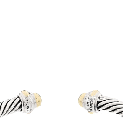 David Yurman Sterling Silver 14K Yellow Gold 7mm Cable Classics Dome Bracelet 3 of 3