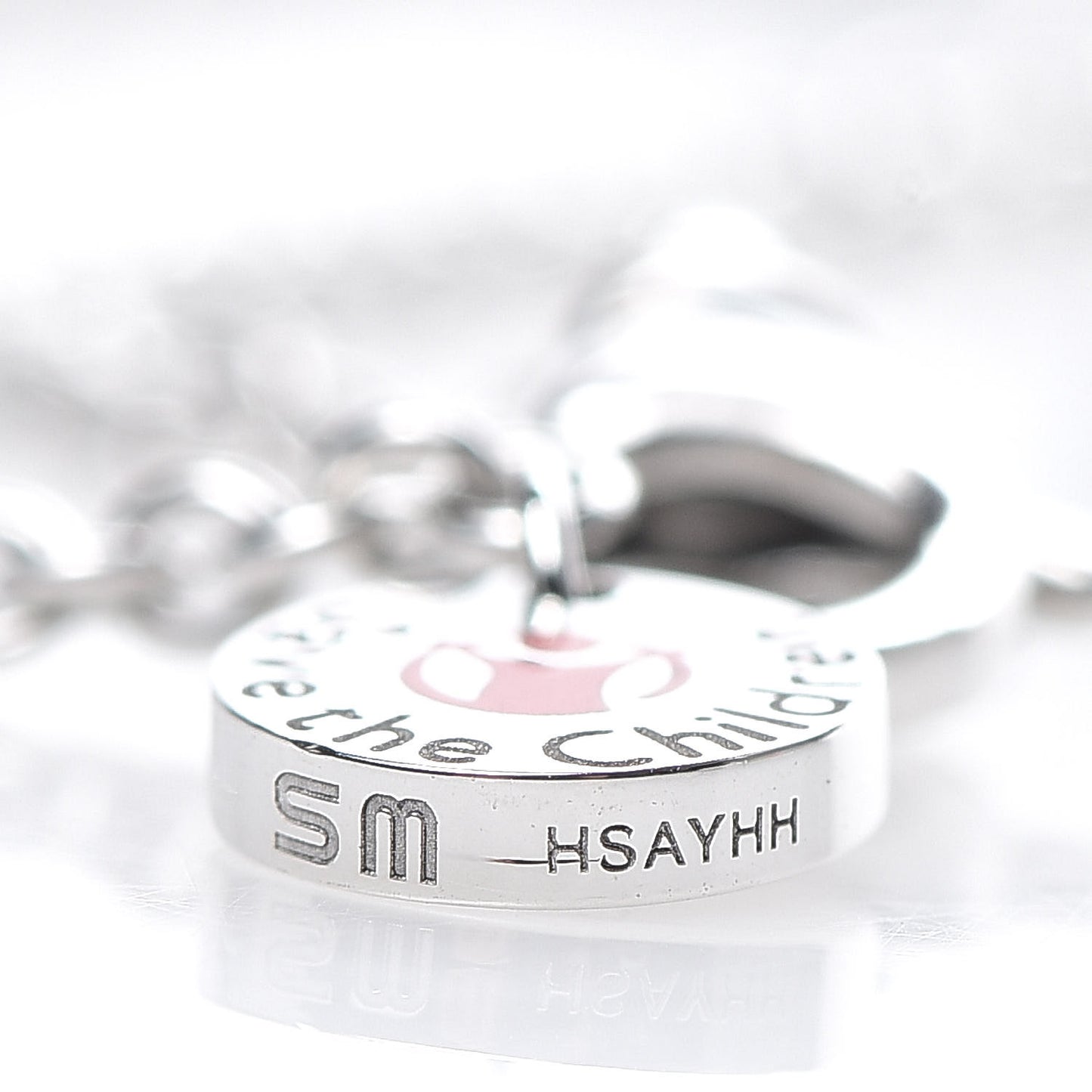 Sterling Silver Black Ceramic Save the Children Bracelet SM