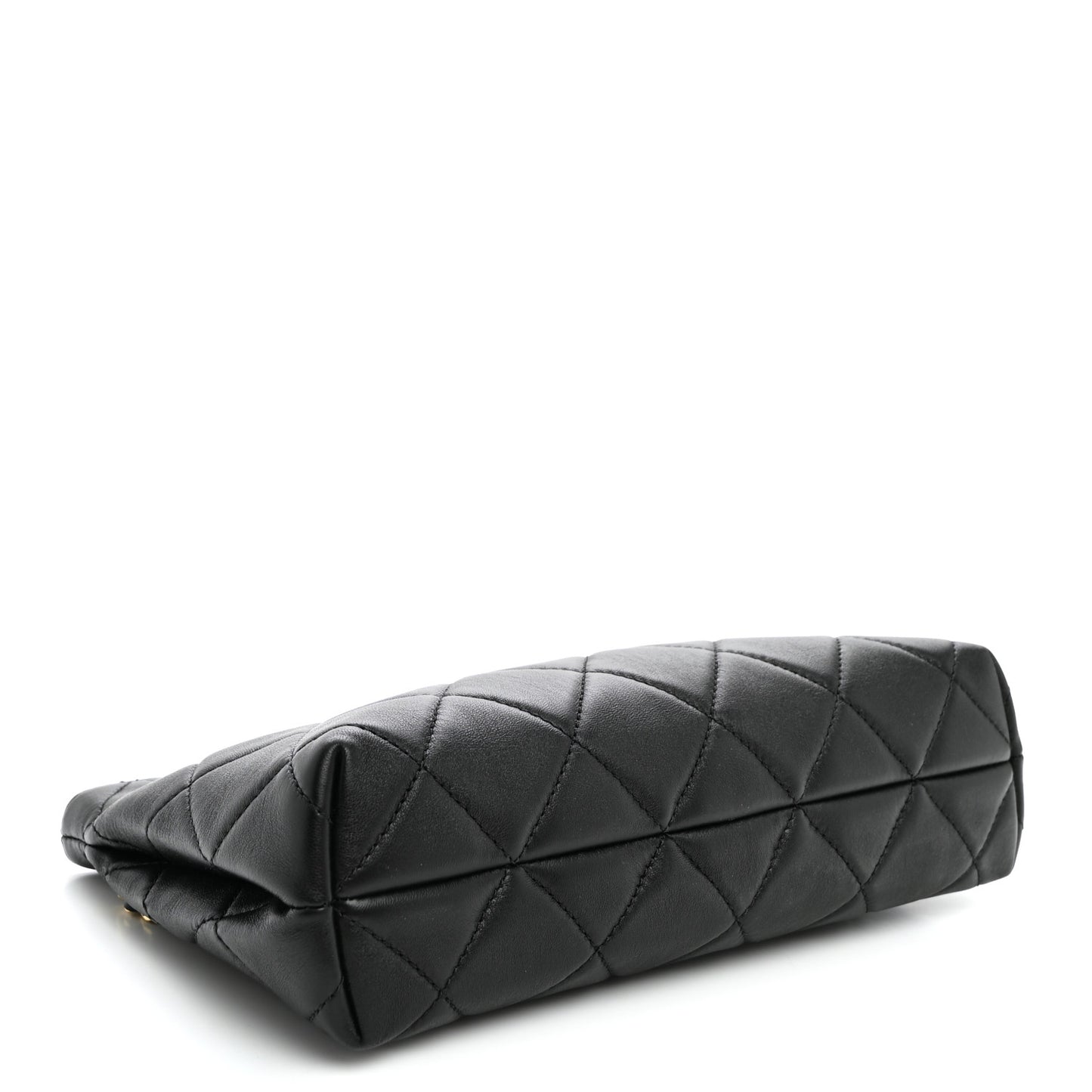 Lambskin Quilted Small Eyes On You Shopping Bag Black