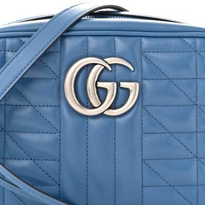 Gucci Calfskin Matelasse Aria Small GG Marmont Chain Shoulder Bag Clear Blue 9 of 9