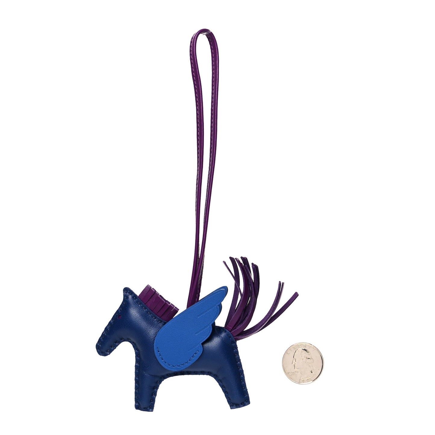 Milo Lambskin Grigri Rodeo Pegase Horse Bag Charm PM Bleu Saphir Violet Bleu France
