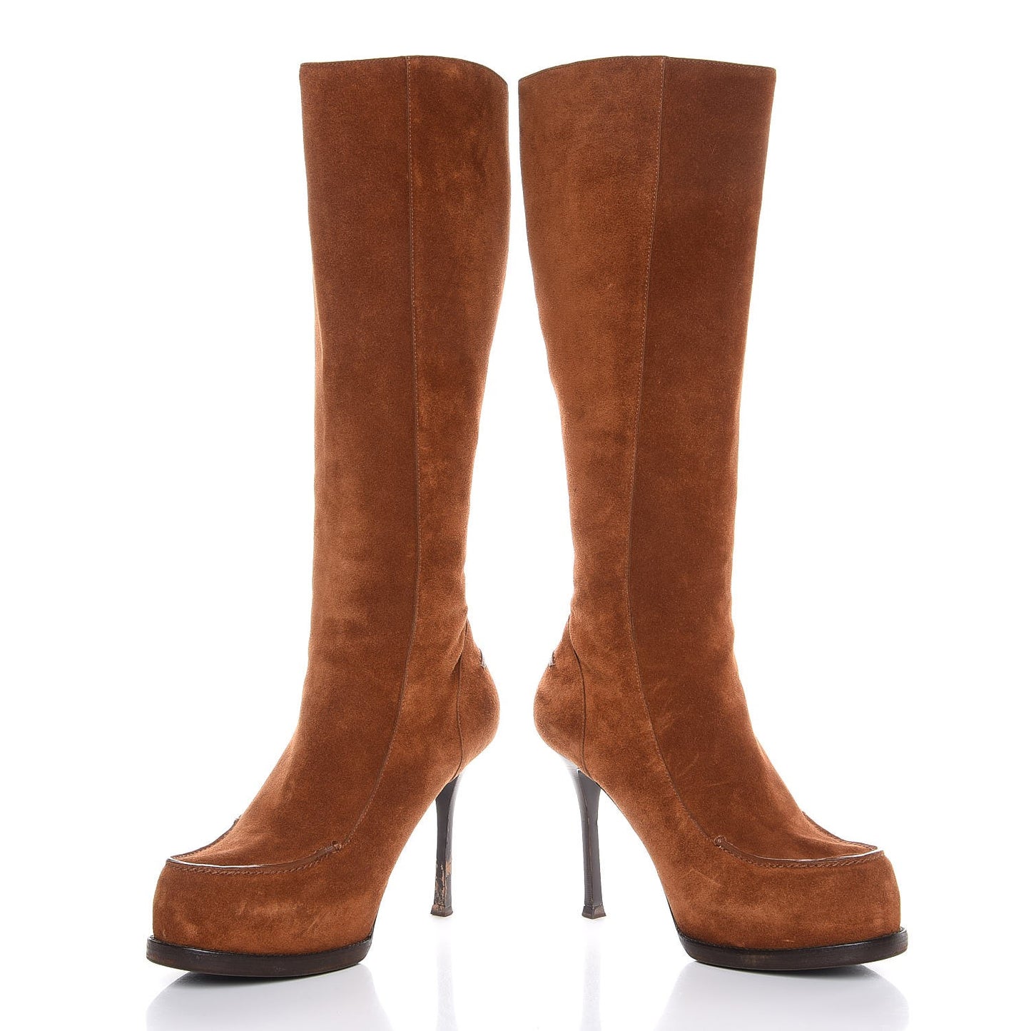 Suede Platform Boots 38.5 Brown