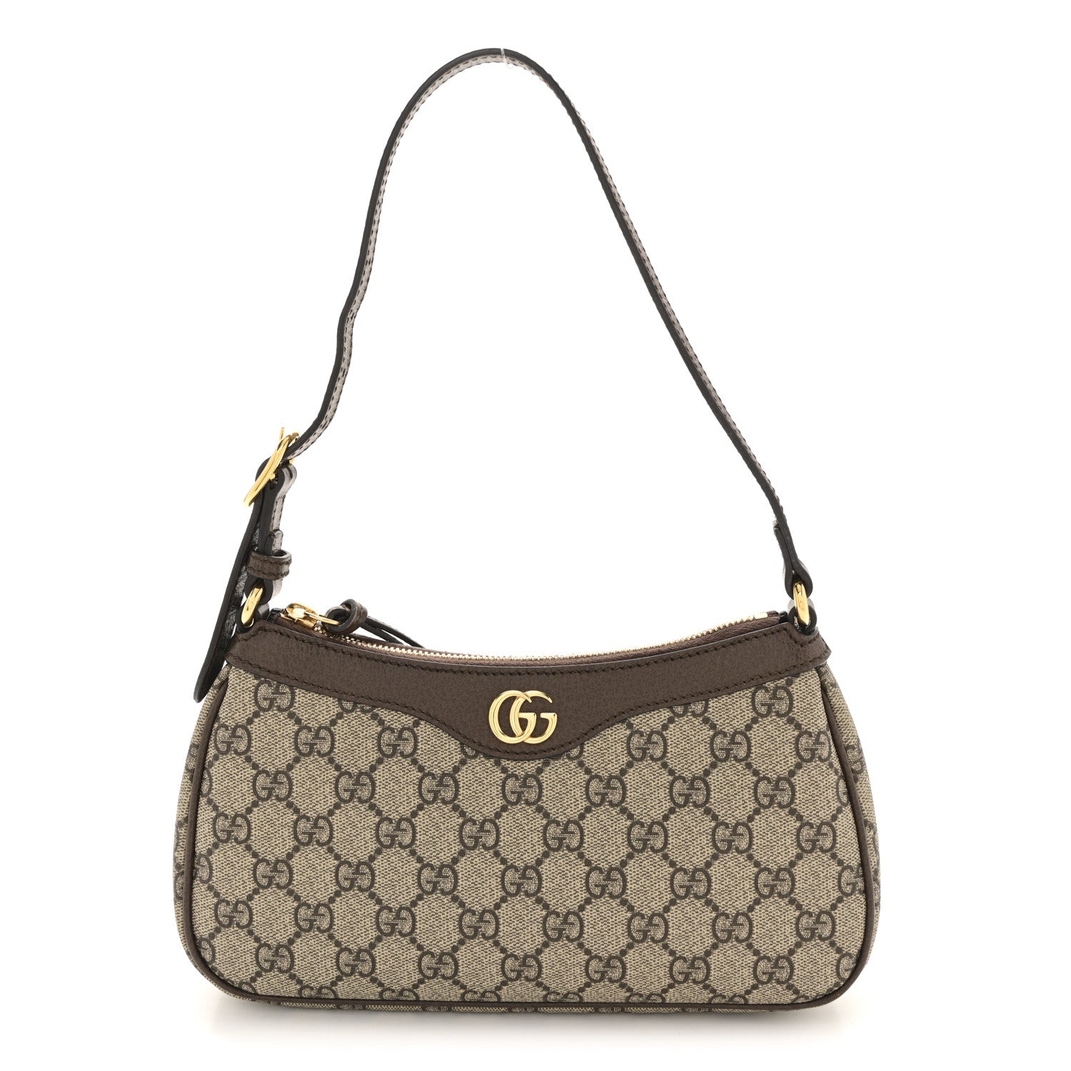 Gucci GG Supreme Monogram Textured Dollar Calfskin Small Ophidia Hobo Beige Ebony New Acero 1 of 12