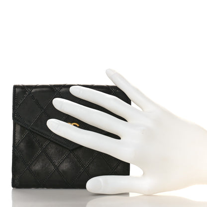 Chanel Calfskin Diamond Stitched Compact Wallet Black 2 of 12