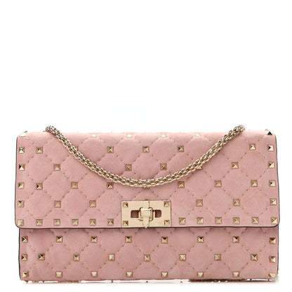 Valentino Garavani Suede Rockstud Spike Wallet on Chain Loto 1 of 12
