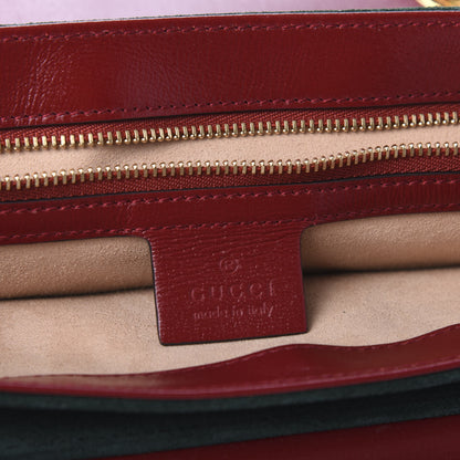 Gucci Suede Azalea Calfskin Small Marina Chain Shoulder Bag Green Red 8 of 10