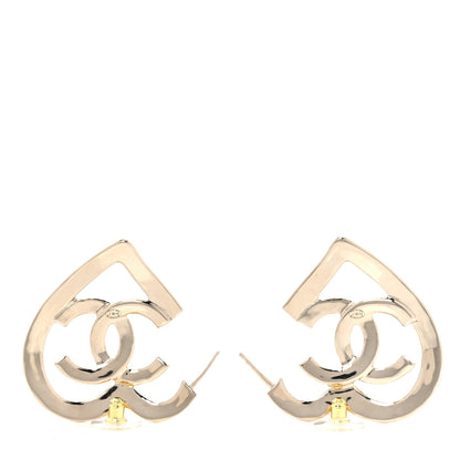 Chanel Metal CC Heart Coco In Love Hoop Earrings Gold 5 of 6