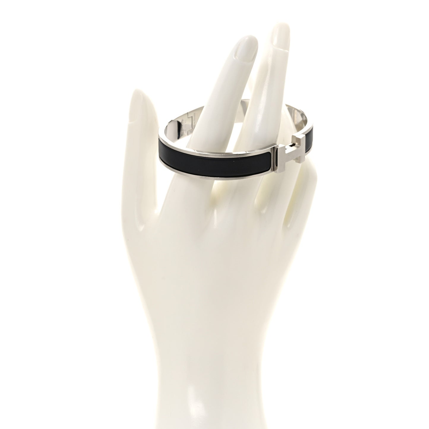 Matte Enamel Narrow Clic Clac HH Bracelet GM Black