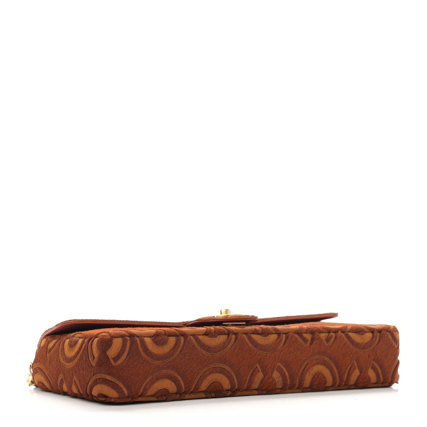 Pony Hair CocoDouble East West Flap Dark Orange