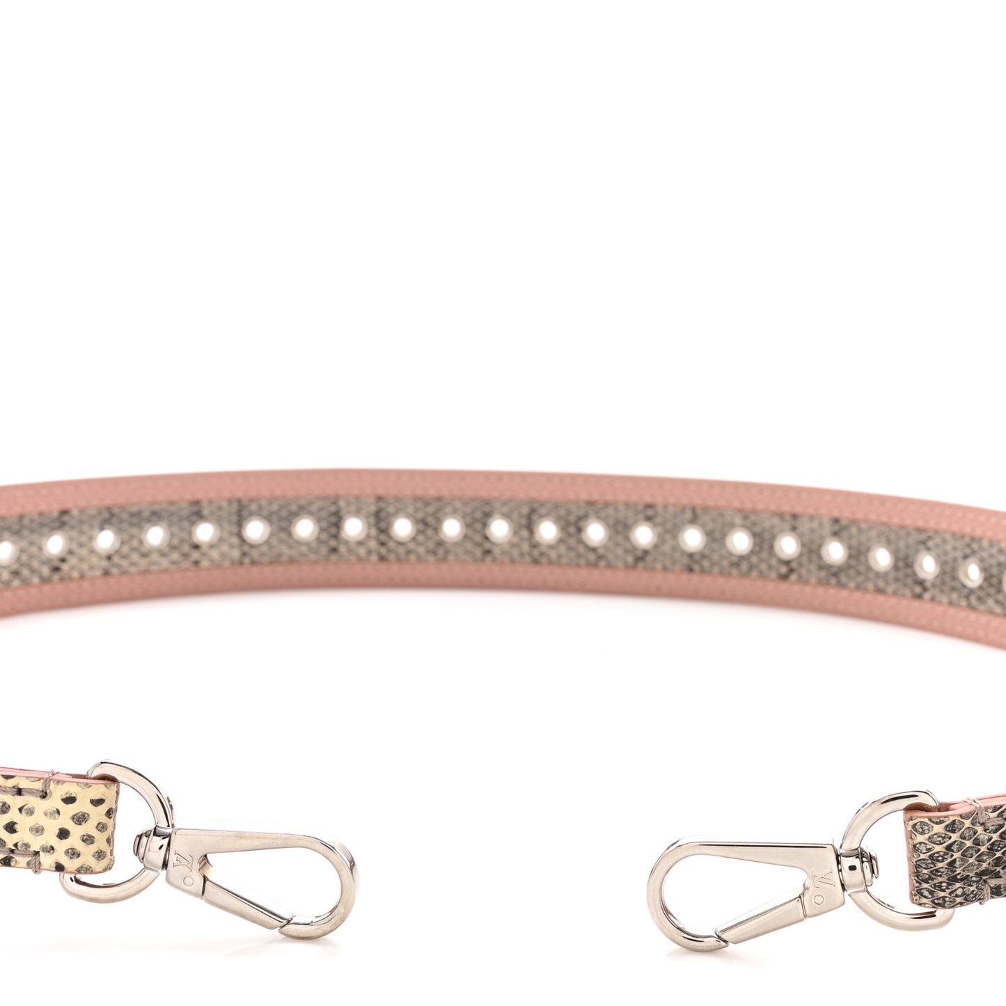Watersnake Calfskin Bandouliere Shoulder Strap Pink Natural