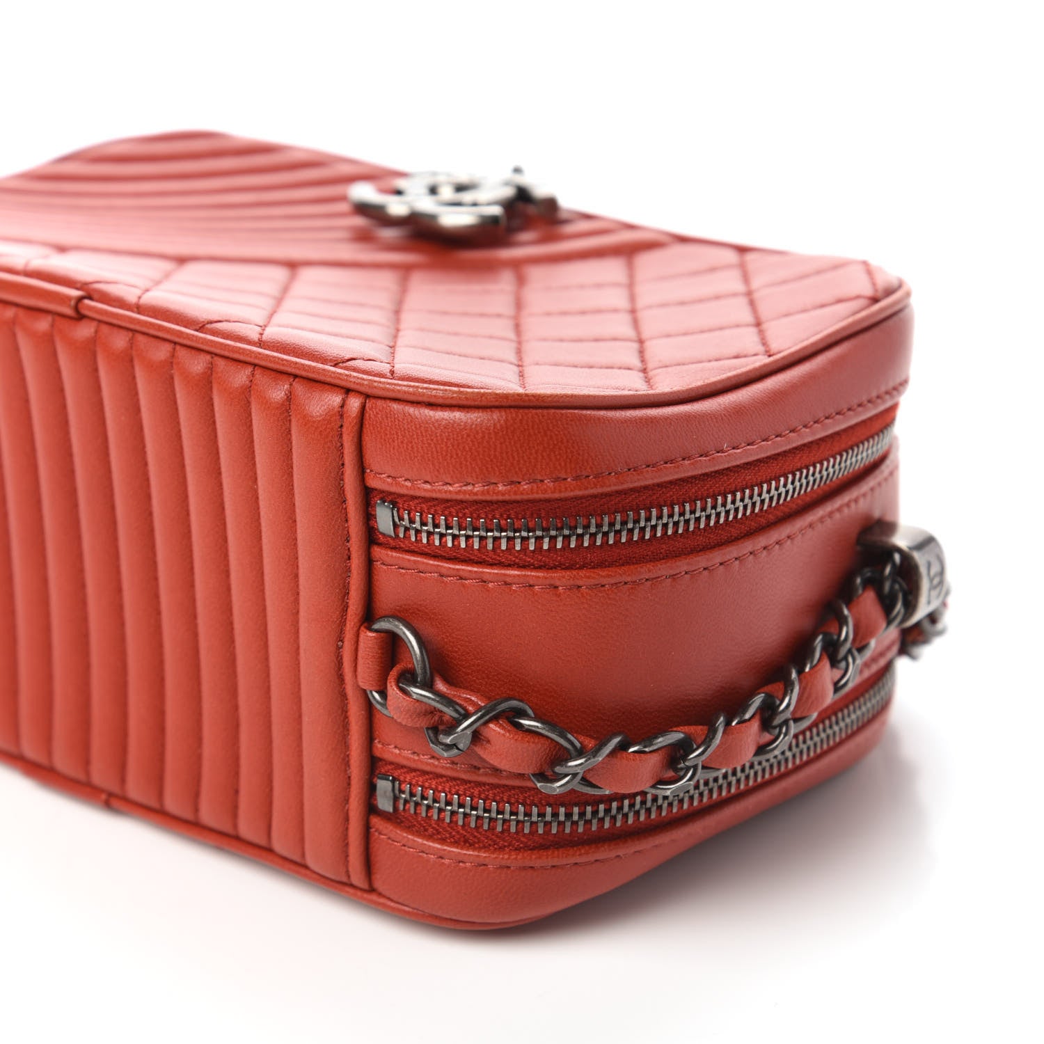 Chanel Lambskin Quilted Small Coco Boy Camera Case Red 7 of 10