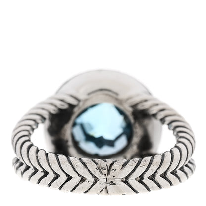 David Yurman Sterling Silver Blue Topaz Sapphire 8mm Petite Cerise Ring 49 5 4 of 5