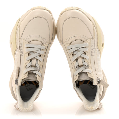 Calfskin Fabric FF Fendi Flow Low Top Sneakers 36 White