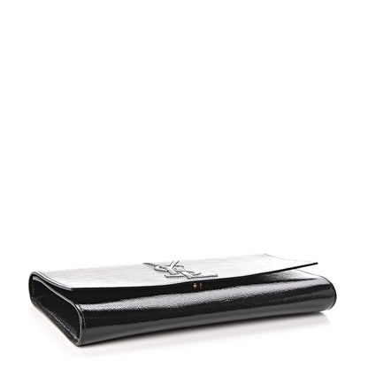 Saint Laurent Textured Patent Monogram Large Belle De Jour Clutch Black 4 of 10