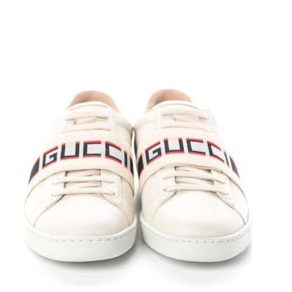 Gucci Calfskin Stripe Womens New Ace Sneakers 38 New Mystic White Ecru Red Flame 2 of 7