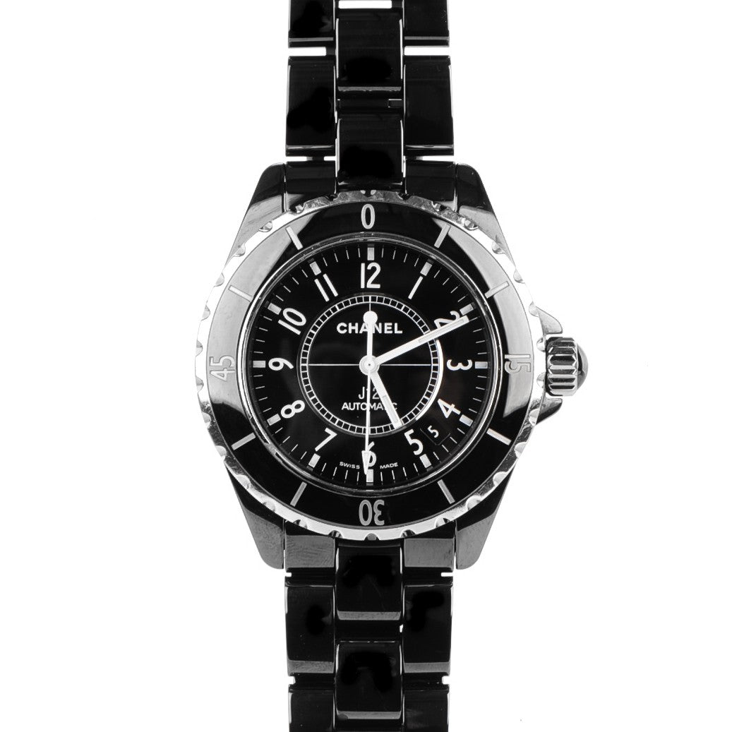 Chanel Stainless Steel Ceramic 38mm J12 Automatic Watch Black 1 of 7