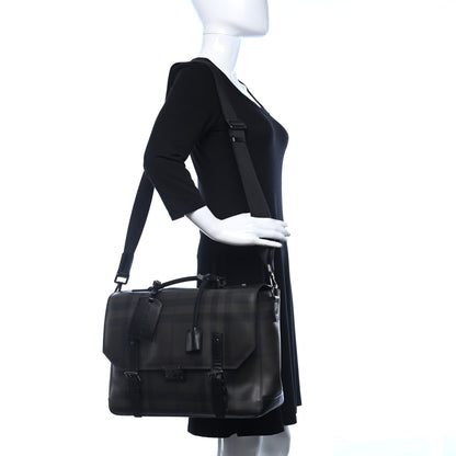 Burberry Smoked Check Messenger Bag Black 2 of 12